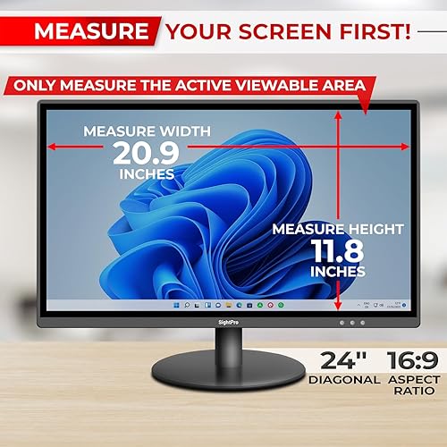 Miniatura 2 de Filtro de pantalla de privacidad de computadora de 24 pulgadas 16:9 para monitor, protector de privacidad y protector antirreflejos