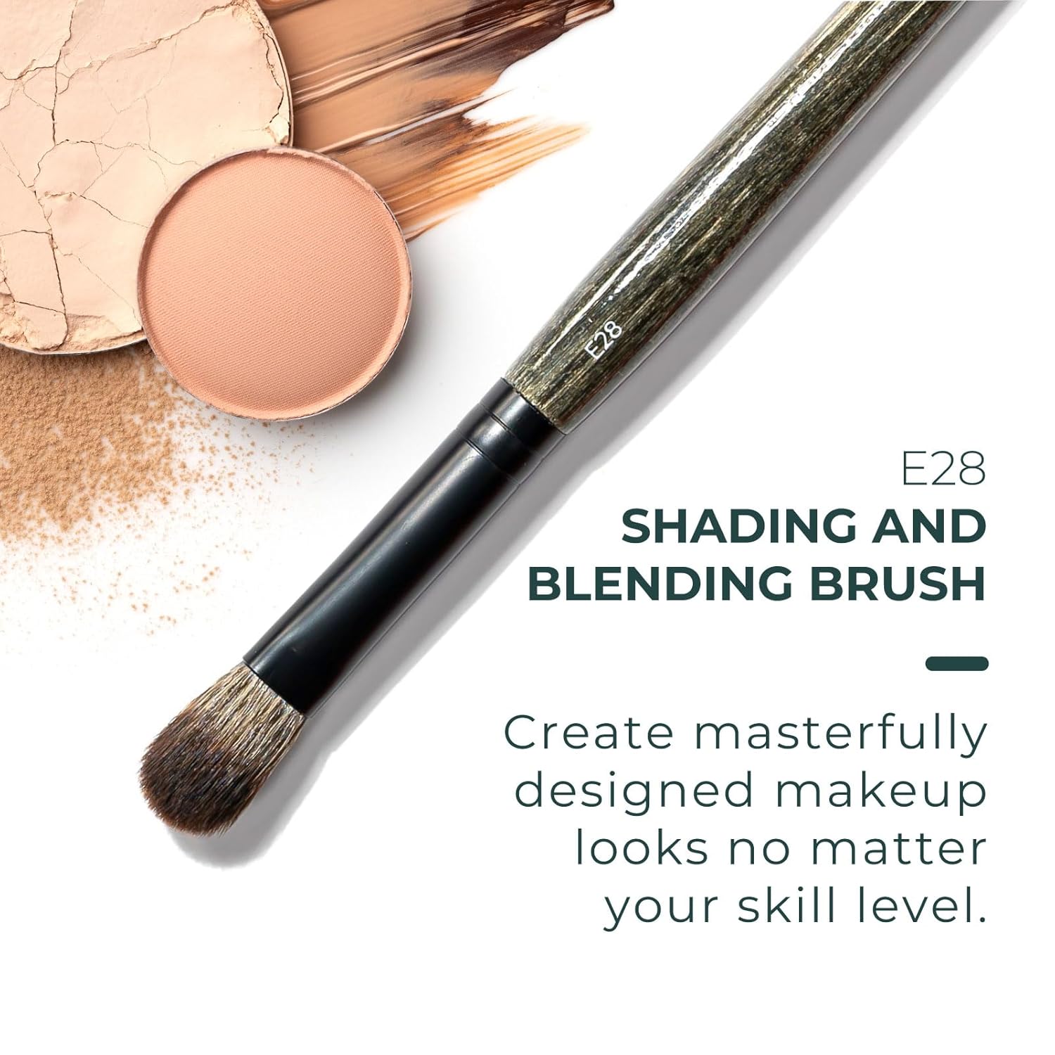 Rose and Ben Beauty E28 Shading and Blending Brush | Multi-Use Head for Even Blending & Shading | Cruelty-Free Bristles - Image 2