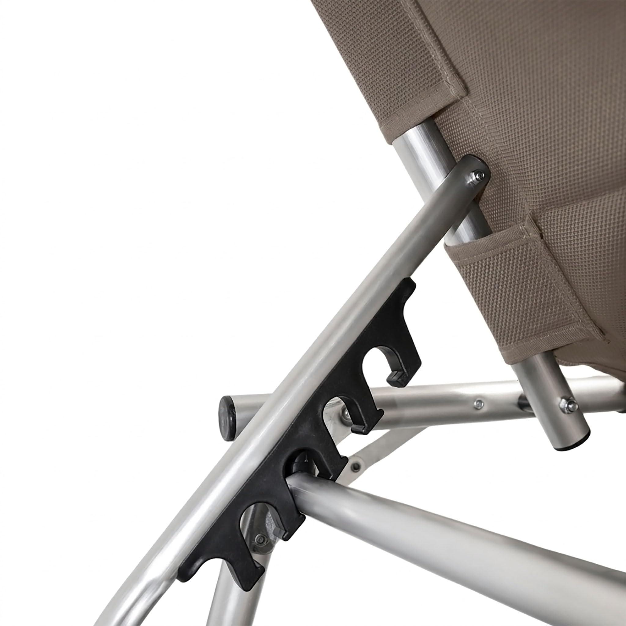 Spetebo Aluminiowa leżanka ogrodowa XXL – taupe – leżak tapicerowany z poduszką – powierzchnia do leżenia 199 x 70 cm, obciążenie do 150 kg