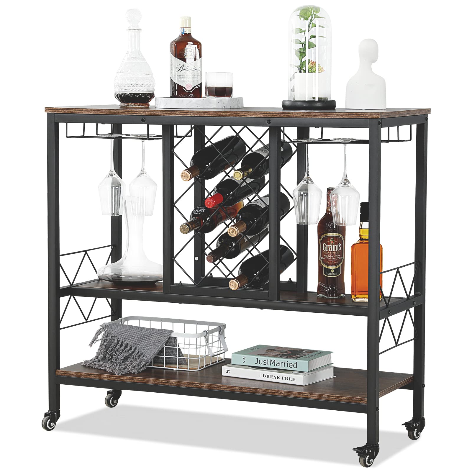 Buy HOMHUM Bar Carts for The Home, Coffee Bar Liquor Kitchen