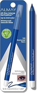 Almay All-Day Intense Gel Eyeliner, Longlasting, Waterproof, Fade-Proof Creamy High-Performing Easy-to-Sharpen Liner Pencil, 120 Nocturnal Navy, 0.045 Oz.