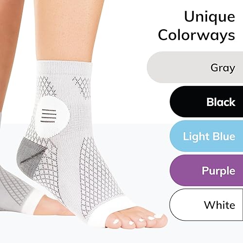 Miniatura 6 de BraceAbility Calcetines de neuropatía (par) Compresión de neuritis periférica para pies diabéticos sin dedos para dolor nervioso en pies, gota