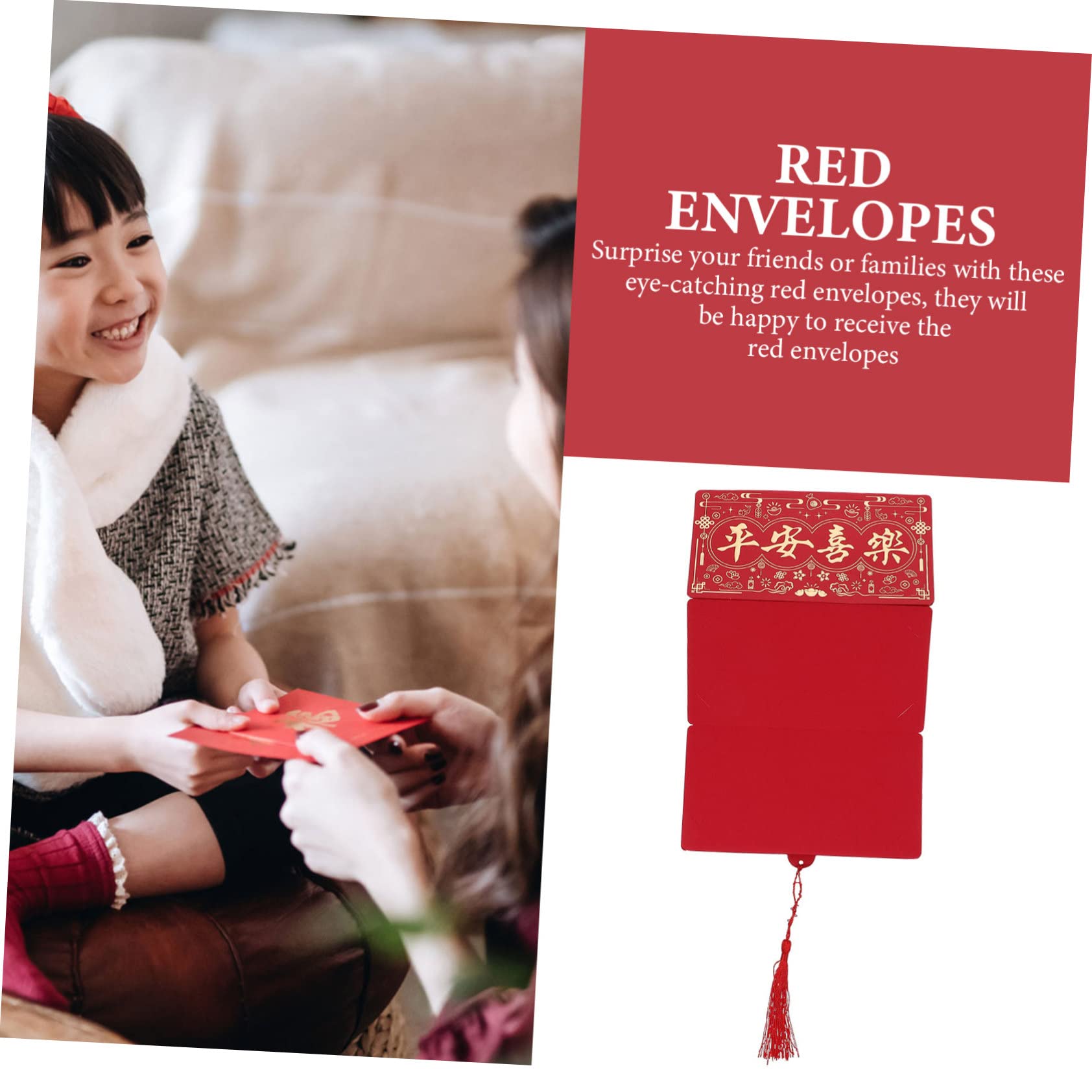 VILLCASE 20piezas Rojos Decorativos Año Del Conejo Envelopes De Dinero De Año Diseño Para Celebraciones y