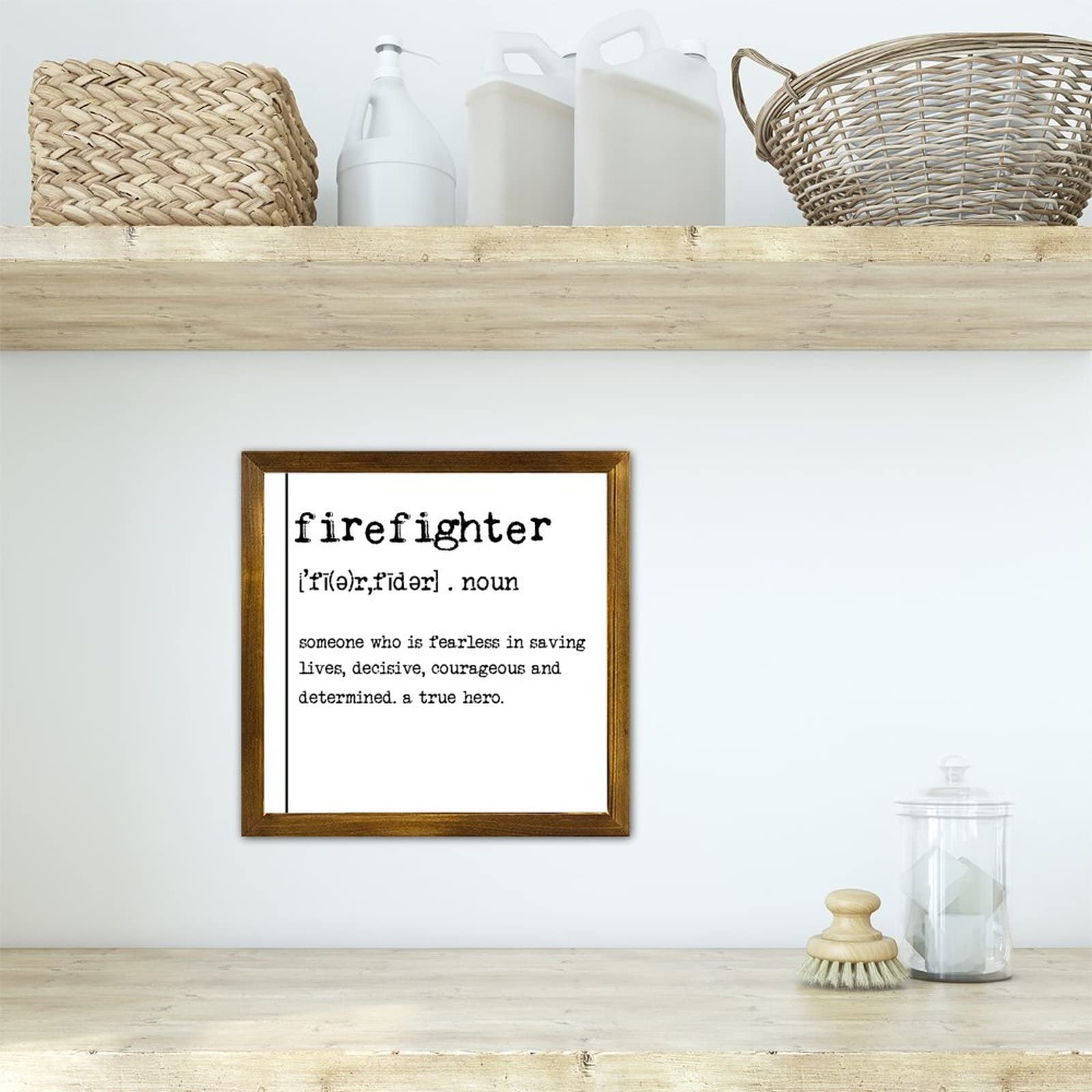 Targa In Metallo Retrò “Firefighter Knowledge” – Divertente Poster Anatomico Per Vigili Del Fuoco – 20x30 Cm, Fori Per Appendere