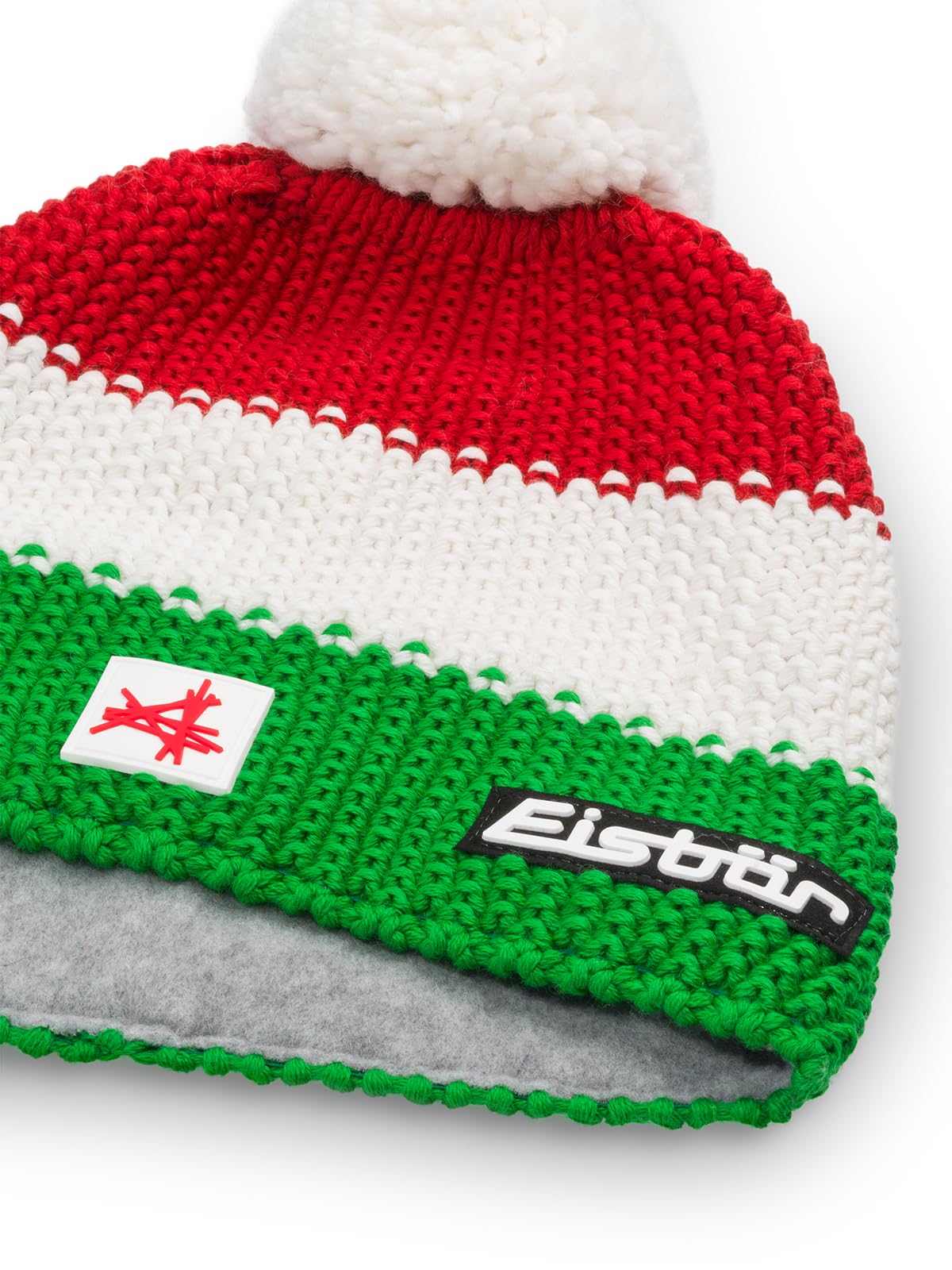 Eisbär Mütze Herren & Damen Star Pompon Ski Austria - Merino Wintermütze Unisex mit Fleece schützt vor Kälte und Wind - Bommelmütze atmungsaktiv elastisch Haube aus Österreich
