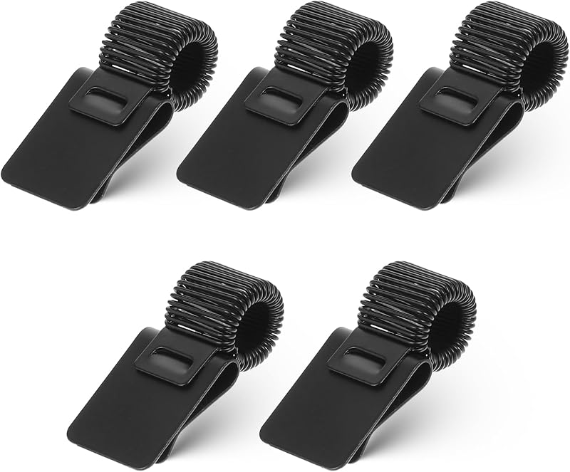 5PCS Pen Holder for Clipboard, Retractable Metal Pen Holder Clips, Adjustable Black Clipboard Pens Holders Attachment Spring Clips For Notebook