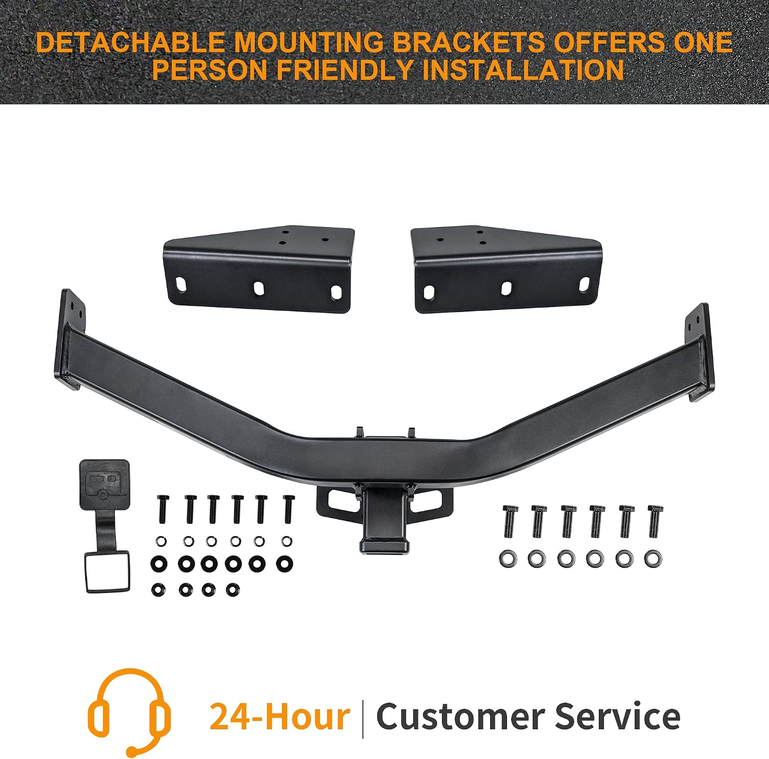 Class 3 Trailer Hitch, Compatible with Honda Passport 2019-2025, 2-Inch Receiver Tow Hitch, Multi-Fit Hitch to Receive Ball Mount, Cargo Carrier, Bike Rack. Tow Hook Black Matte. 13421
