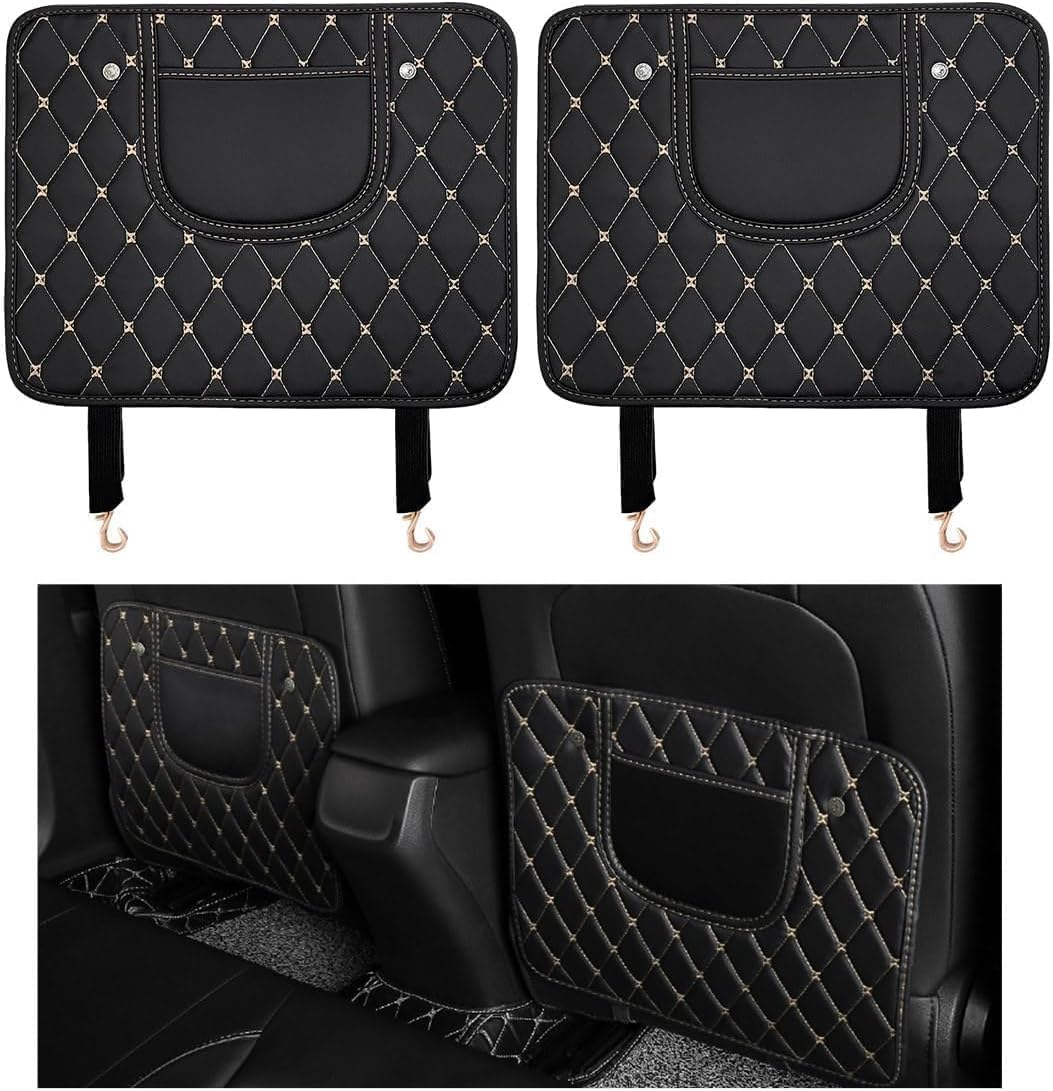 2PCS Car Seat Back Protector for OMODA 9 SHS C9 2025-2026, Proof Back Seat Cover Waterproof & Kick Pad With Storage Pockets Proof Back Seat Cover,B/Long — view 2