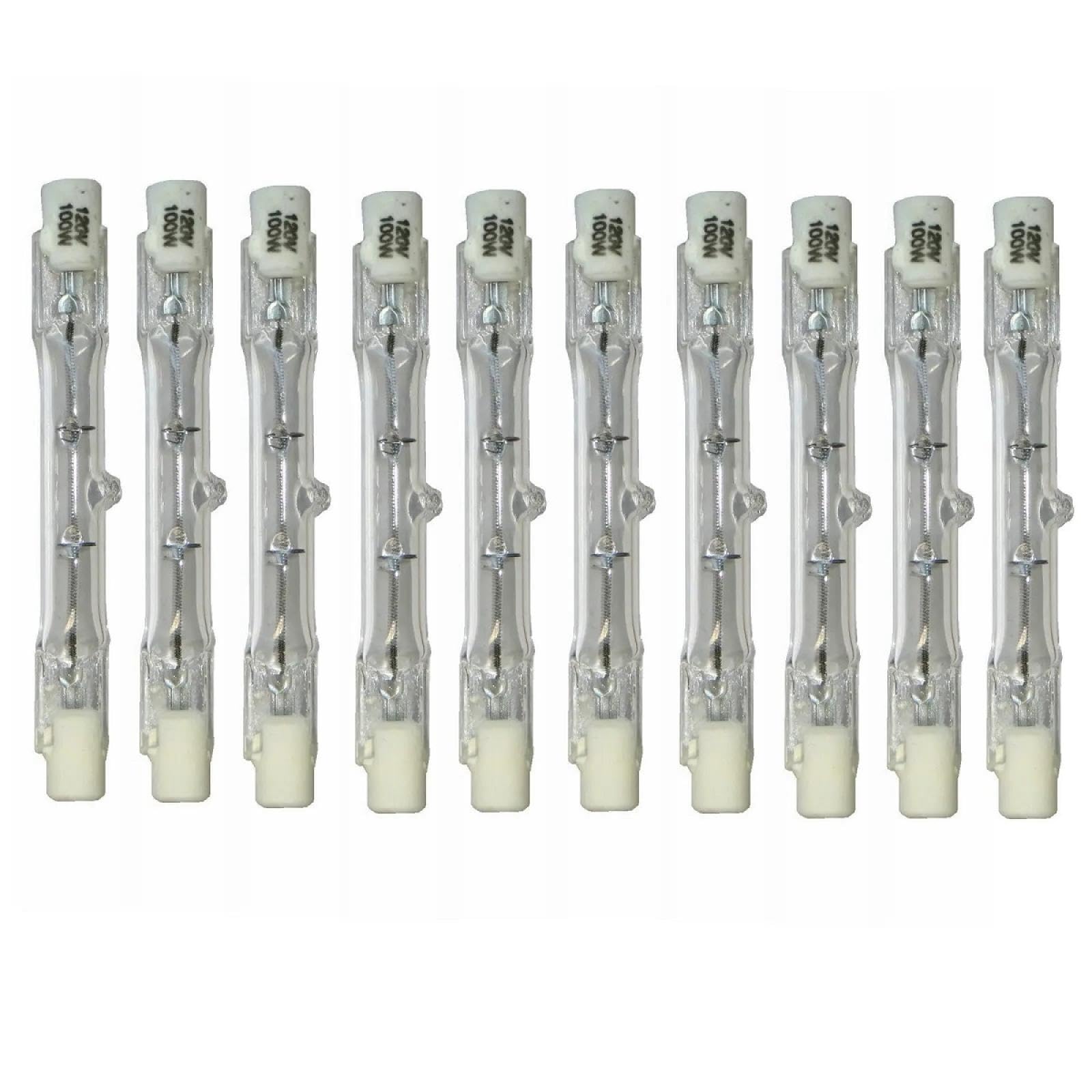 10 bombillas halógenas de tubo de vidrio de 110~120 V, 100 W, 120 W, 150 W, tipo J, T3, 78 mm, bombillas de iluminación halógenas regulables, 20 unidades, 78 mm, 120 W