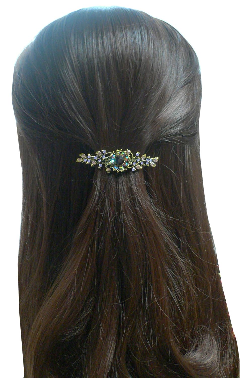 Dz Pack JCGY Mid Size Ornate Crystal Barrette Sparkly Crystals 12 Colors 5A86600-1-D1