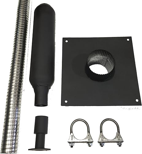 Miniatura 2 de Kit de silenciador de extensión de escape para generador con placa de montaje aislada a través de la pared