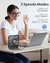 Koonie USB Desk Fan, Strong Wind Ultra Quiet Small Personal Fan with 180° Tilt Folding and 3 Speeds Adjustable, USB-C Corded Powered Mini USB Fan for Office Desktop Bedroom, NO BATTERY gallery image
