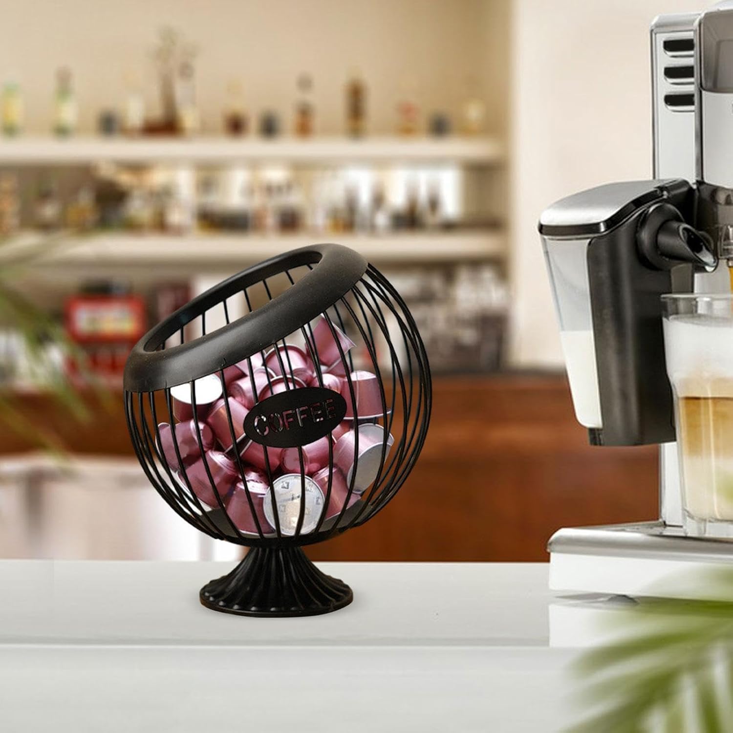 Stylish Coffee Pod Organizer for Home Or Office Use Black(Black)