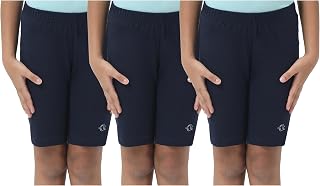Chitu Trends Girls Tight Cycling Shorts 95% Cotton & 5% Lycra, Stretchable Inner Shorts for Sports & School (Pack of 3) Price In India