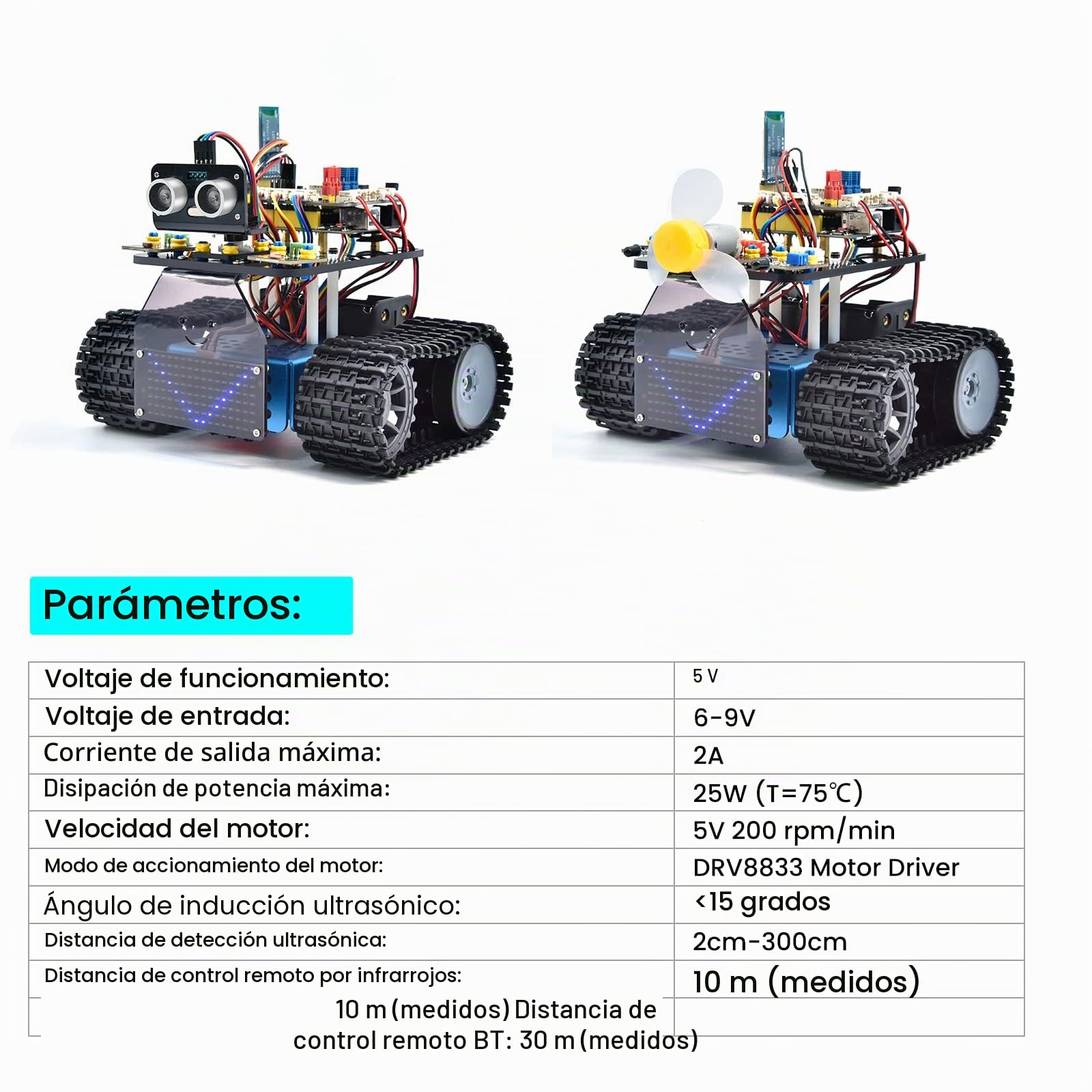 KEYESTUDIO Kit de Tanque de Robot Inteligente para Arduino IDE, Kit de construcción electrónica con UNO R3, Sensor ultrasónico, etc. Robot Educativo de programación Stem DIY para 14+ Adolescentes