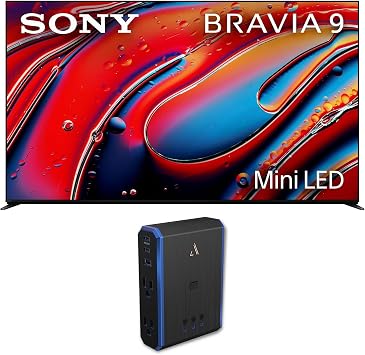 Sony K75XR90 75 Inch XR90 Series Bravia Mini LED HDR QLED 4K Google TV with an Austere 5S-PS4-US1 4-Outlet Power with Omniport USB 2024