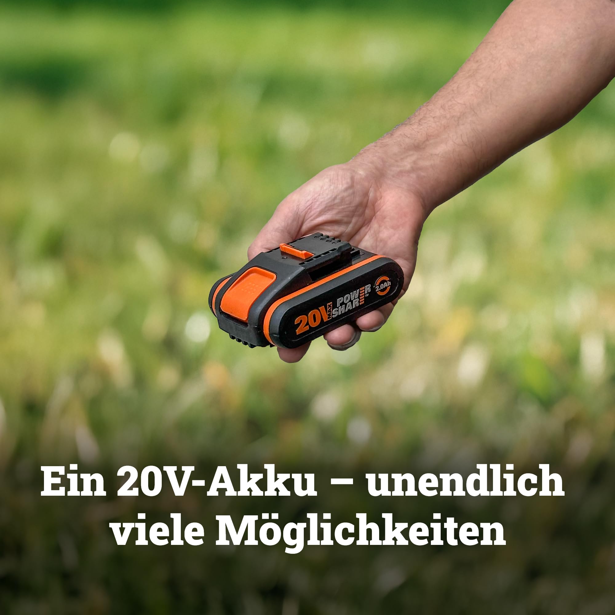 WORX WX807.9, Akku-Winkelschleifer 20V ohne Akku & Ladegerät, PowerShare | 125 mm, 6-stufige Drehzahlregelung, 2500, 11000 U/min und Schnellverstellung Schutzhaube