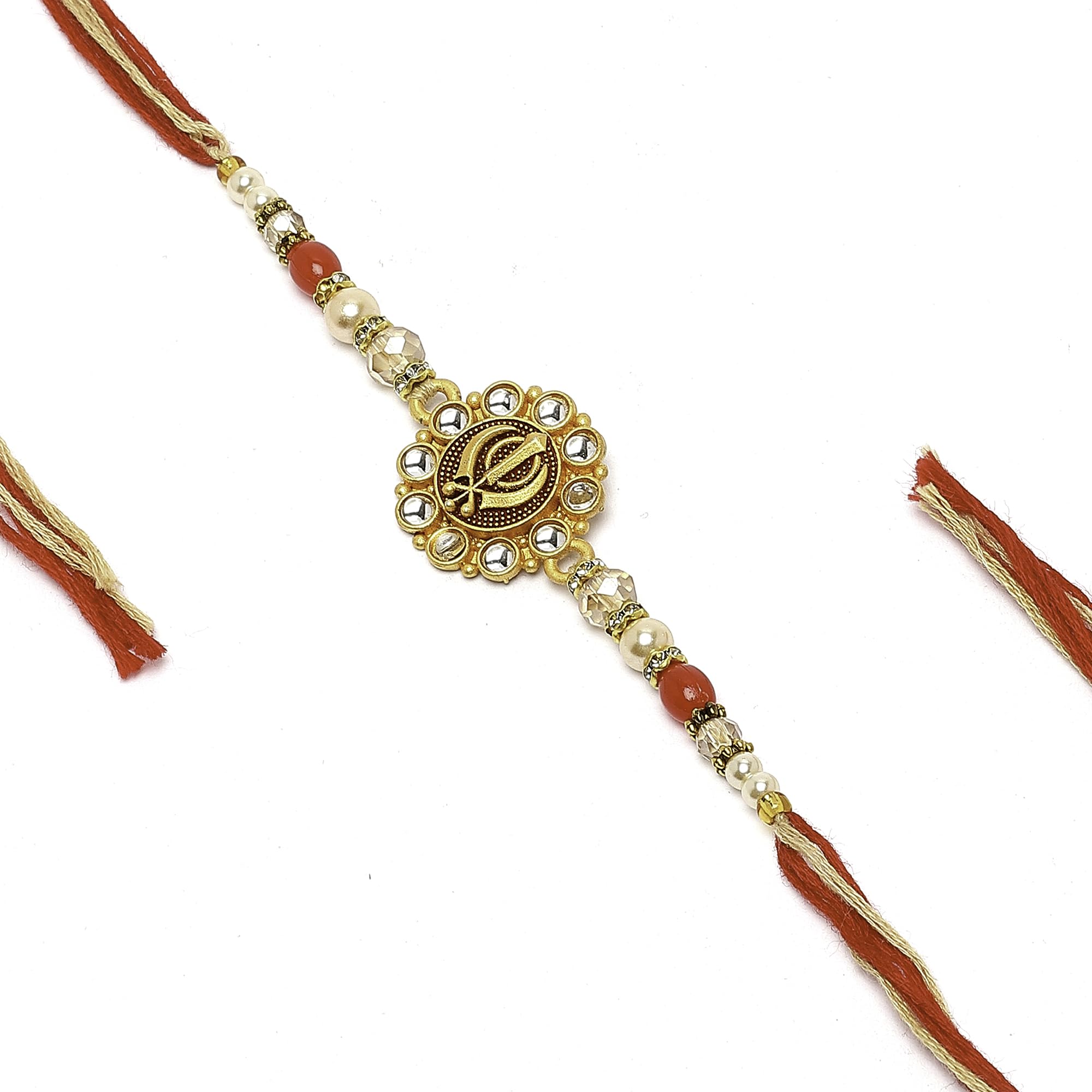 ZENEME Rakhi for Bhai Gold-Plated Khanda (Sikh Symbol) Rakhi with Roli Chawal and Raksha Bandhan Greeting Card for Bhaiya (B0CBGCJTF8) Amazon Price History, Amazon Price Tracker