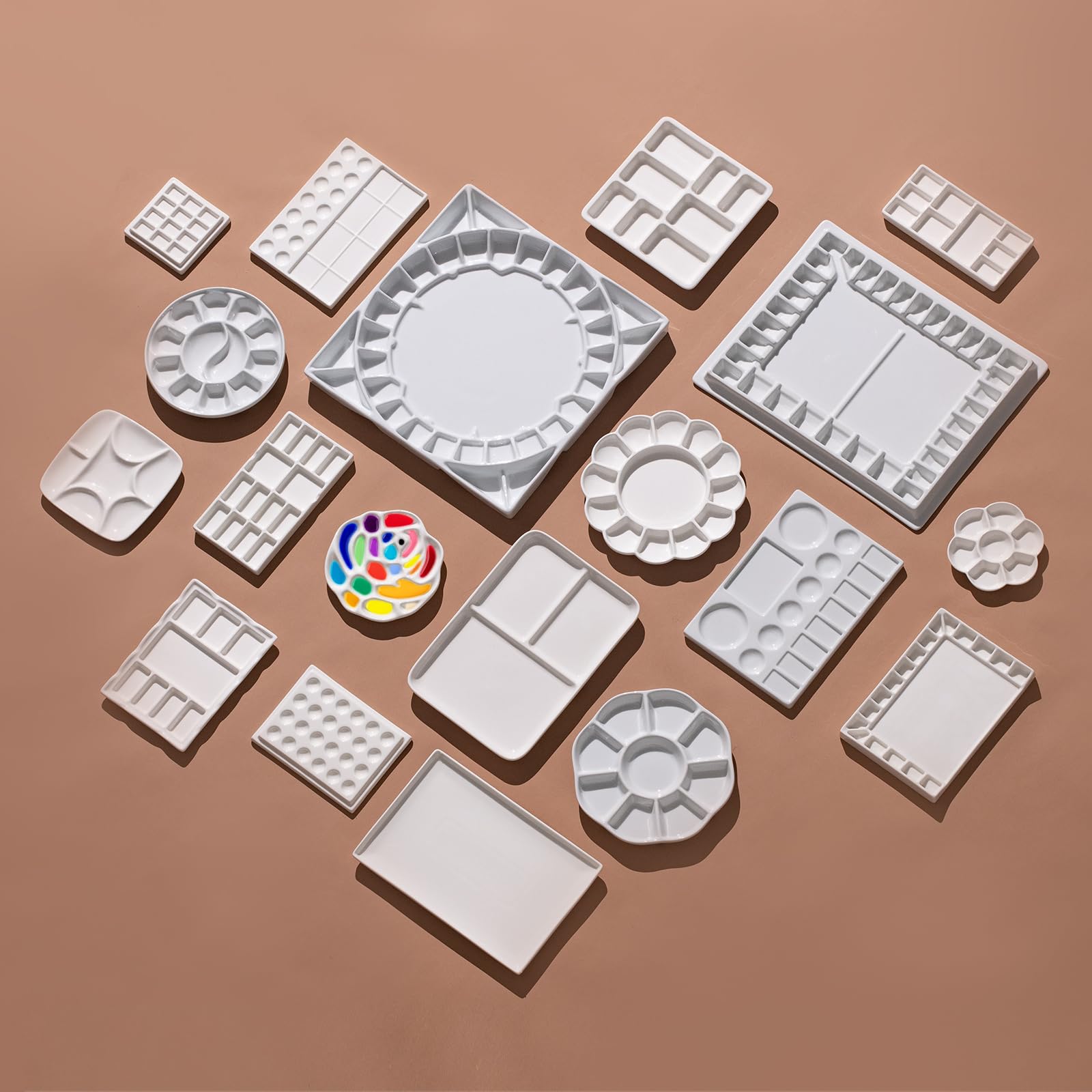 MEEDEN Artist Paint palette rose progettato vassoio, White, 6inch, Porcelain paint palette