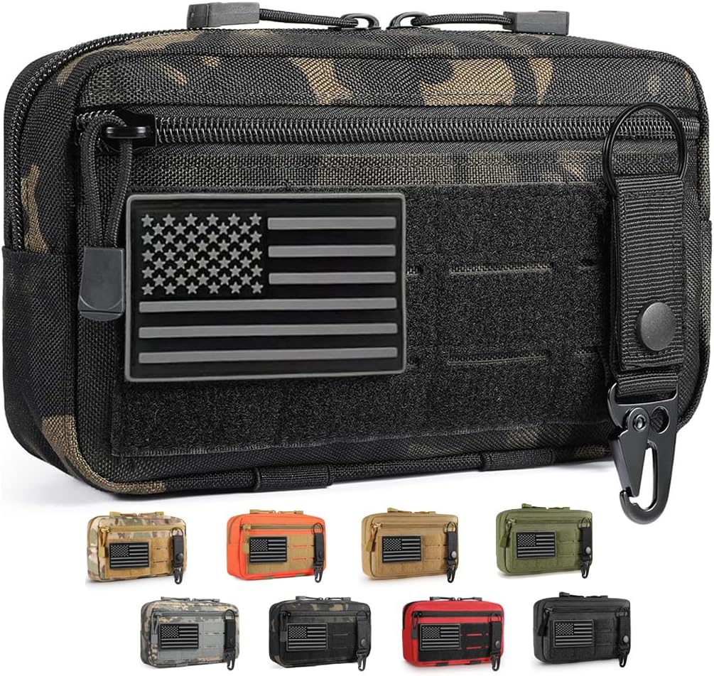 Tactical Molle Admin Pouch Utility Laser Cut EDC Tool Pouch Bag Horizontal Modular Pouches