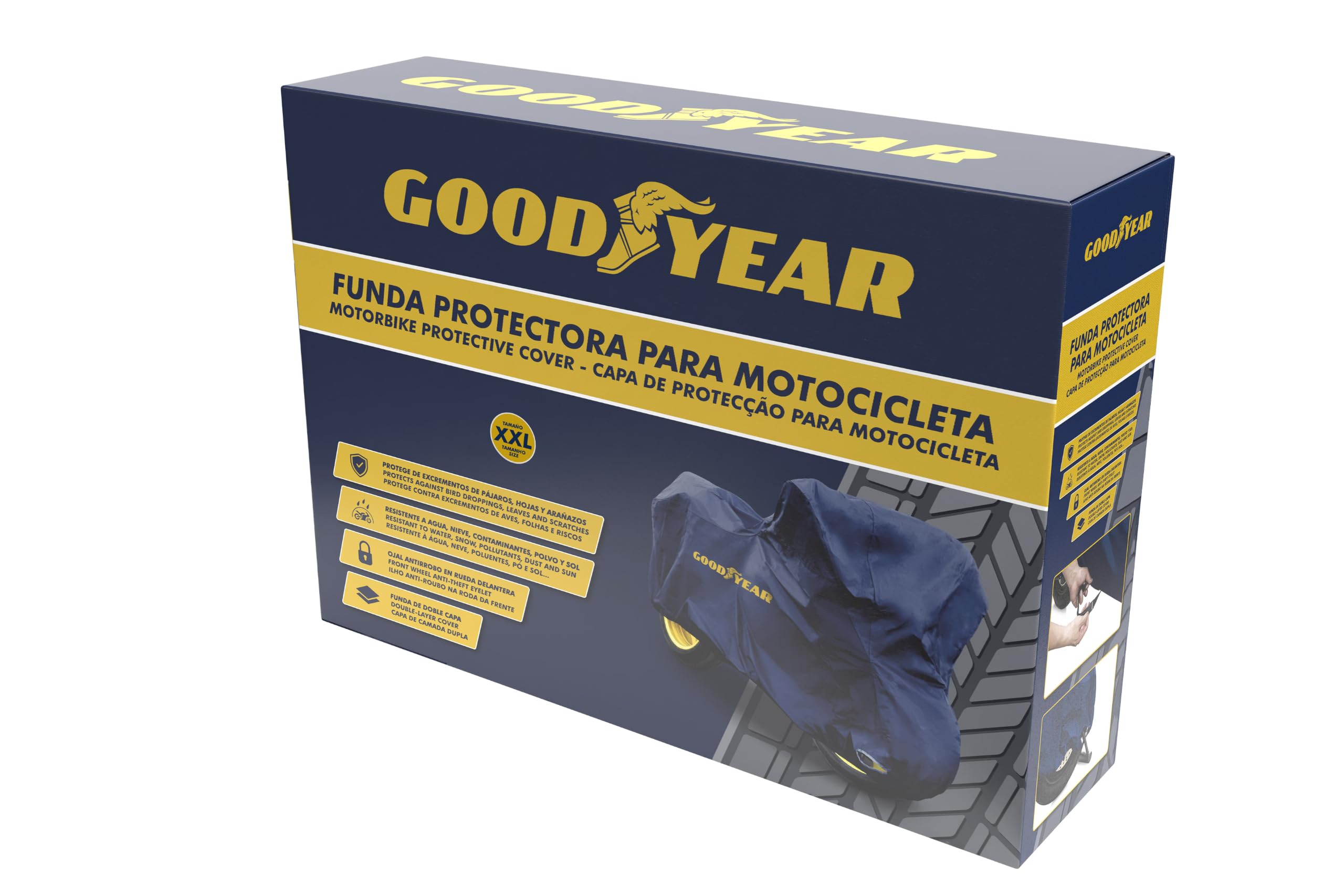 Goodyear GOD7023 Pokrowiec na motocykl wodoszczelny z opakowaniem do przechowywania Niebieski