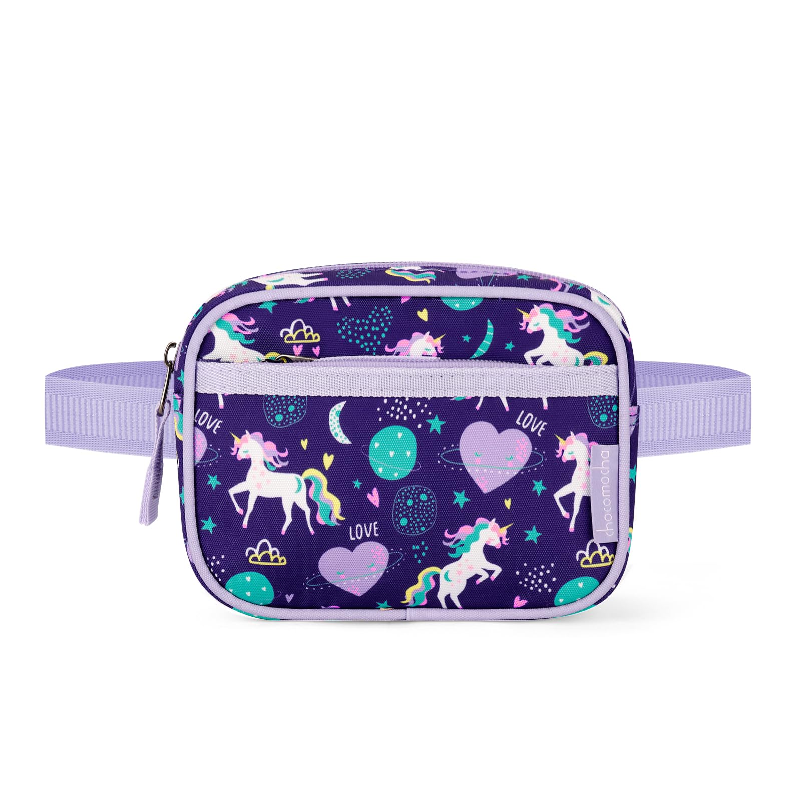 Choco Mocha Toddler Fanny Pack 2-4 Years Old Kids Fanny Pack Little Girls Fannys Packs Girls Belt Bag for Gift, Unicorn Purple