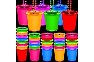 24 Pieces Shot Glass Necklaces: Light Up Your Parties with Glowing Neon Fun