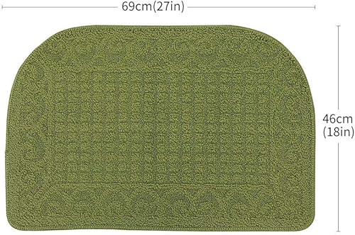 Vista 64 de Tapetes de cocina antifatiga hechos de 100 % polipropileno, semirredondos, antideslizantes, lavables a máquina, 2 piezas