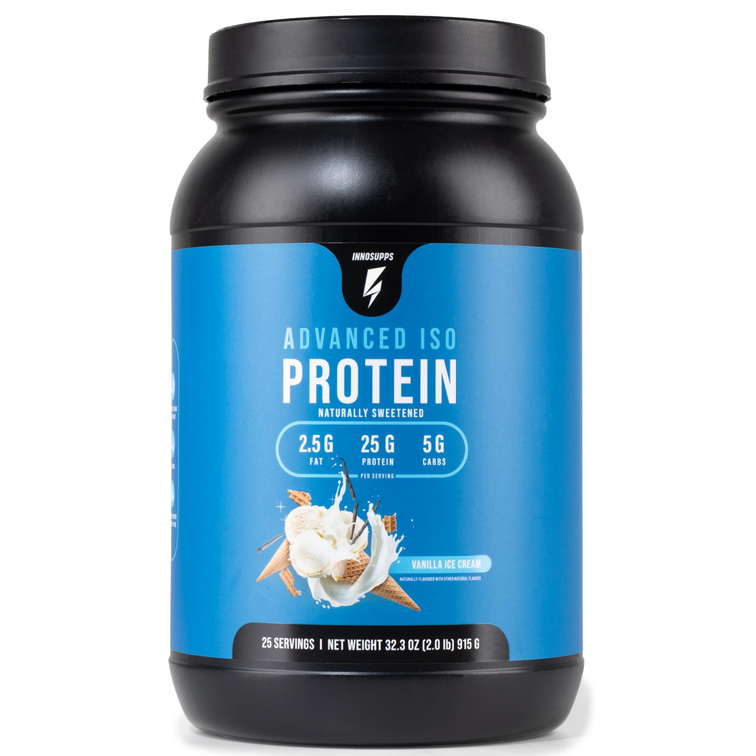 InnoSupps Whey Protein Isolado 25 g de proteína sabor Vanilla Ice Cream, 879,2 g
