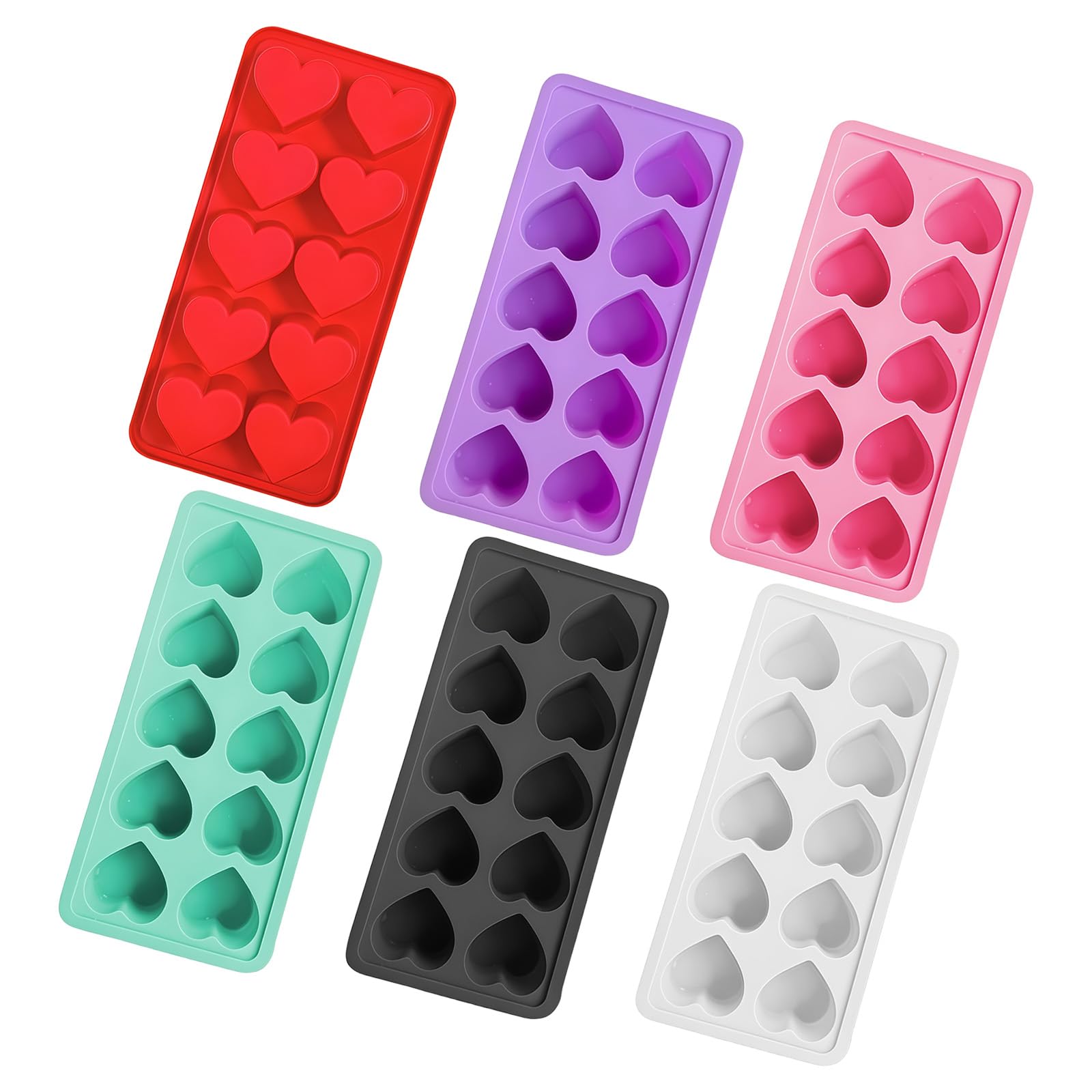 OSNIYAW Easy Releases Heart Silicone Ice Cubes Maker Flexible Ice Tray for Cocktails and Festival Chocolate Making Molded Freezing Block Tray