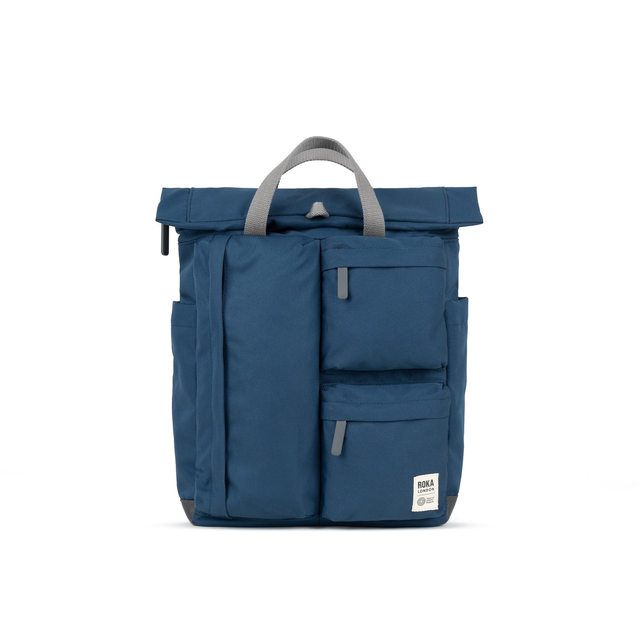 ROKA London Waterhouse Medium Recycled Canvas Backpack (Deep Blue)