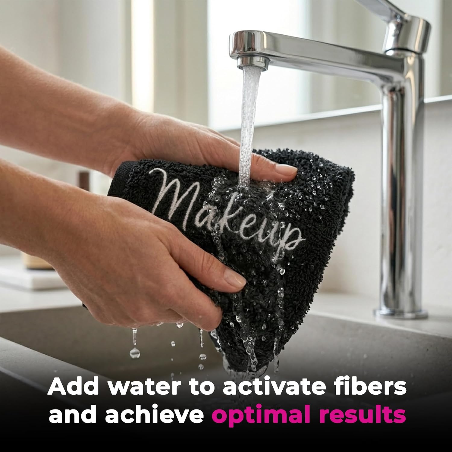 RIVERSIDE Black Makeup Towels - Pack of 6 (13x13) Soft Cotton Makeup Washcloths for Face - Reusable, Quick-Dry Makeup Remover Towels for Bathroom, Spa & Salon - Gentle on Skin - Lipstic