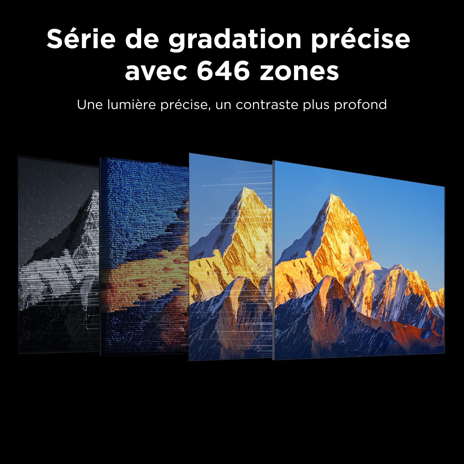 TCL 65Q7D Pro 65” SQD-Mini LED TV, 4K HDR 2000 nits, 646 Zones de Gradation, Google TV, Dolby Vision IQ & Atmos, 2.1 Onkyo, 144Hz, Apple AirPlay 2 & Alexa