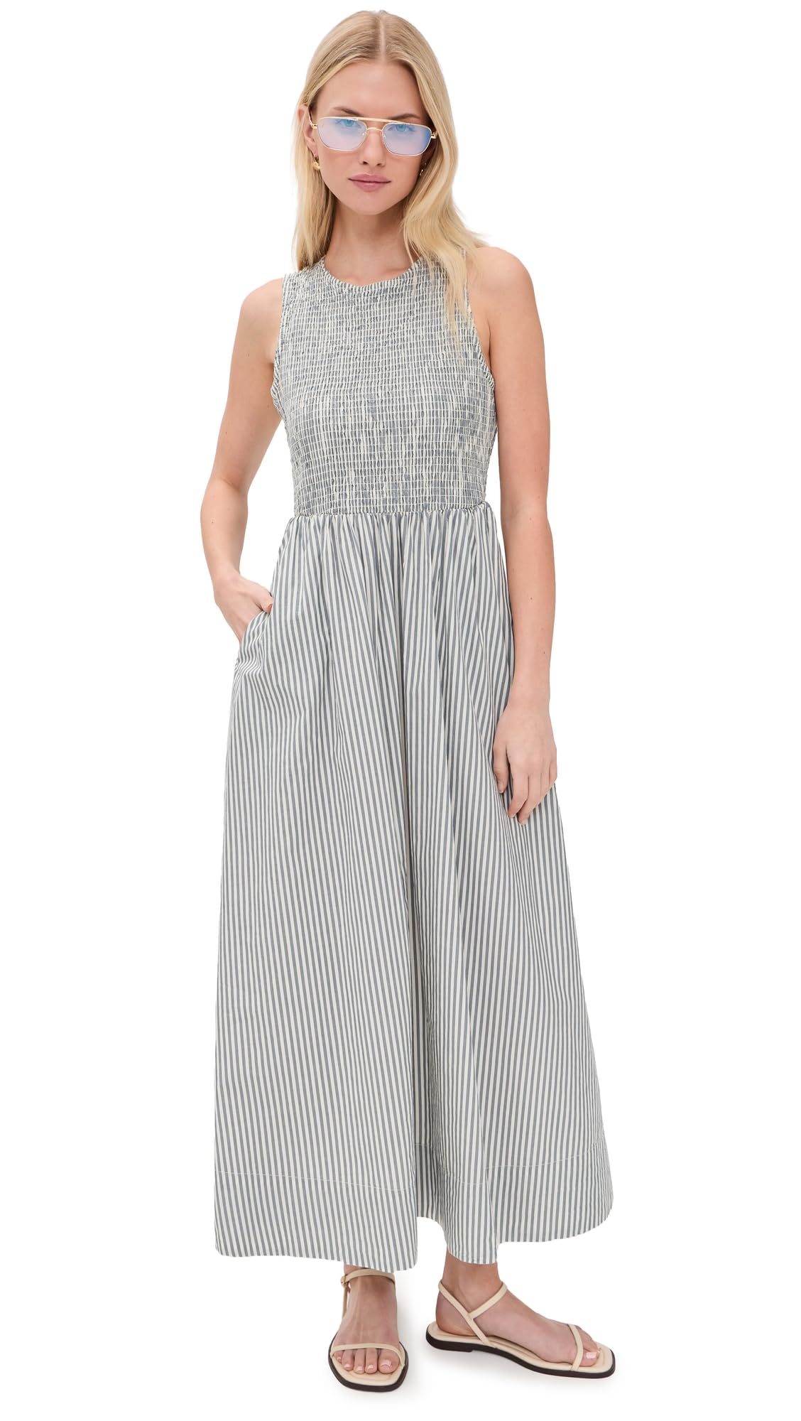 Marine Layer Women's Darcy Smocked Poplin Dress