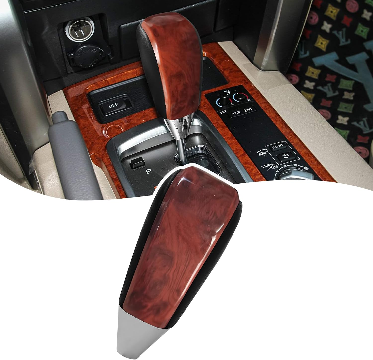 Black&Walnut Gear Shift Knob Compatible with Toyota Lexus