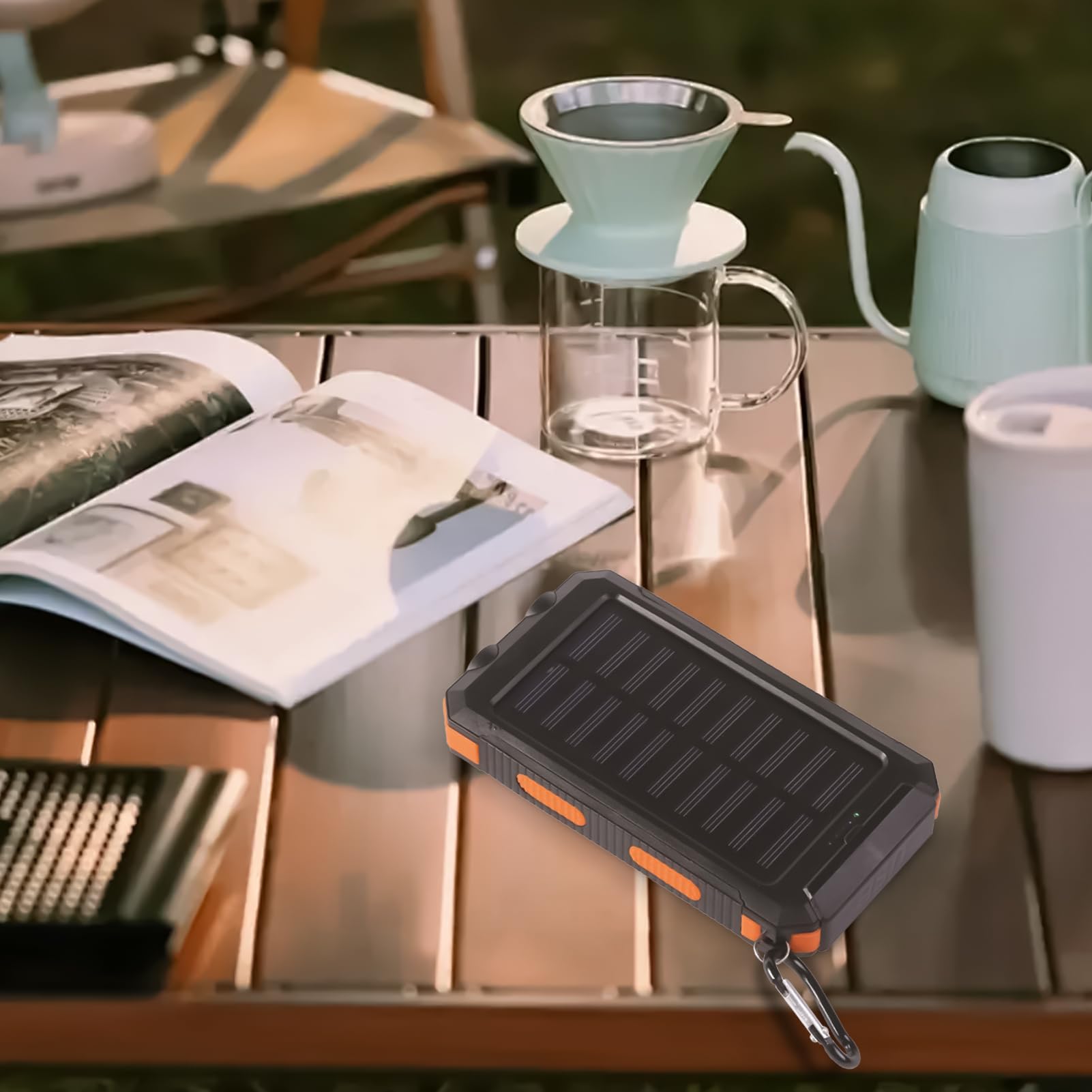 Batteria esterna solare - Power Bank 20000mAh wireless portatile | Ricarica rapida con la torcia, custodia impermeabile resistente alla polvere shock per campeggio escursionismo viaggio telefono