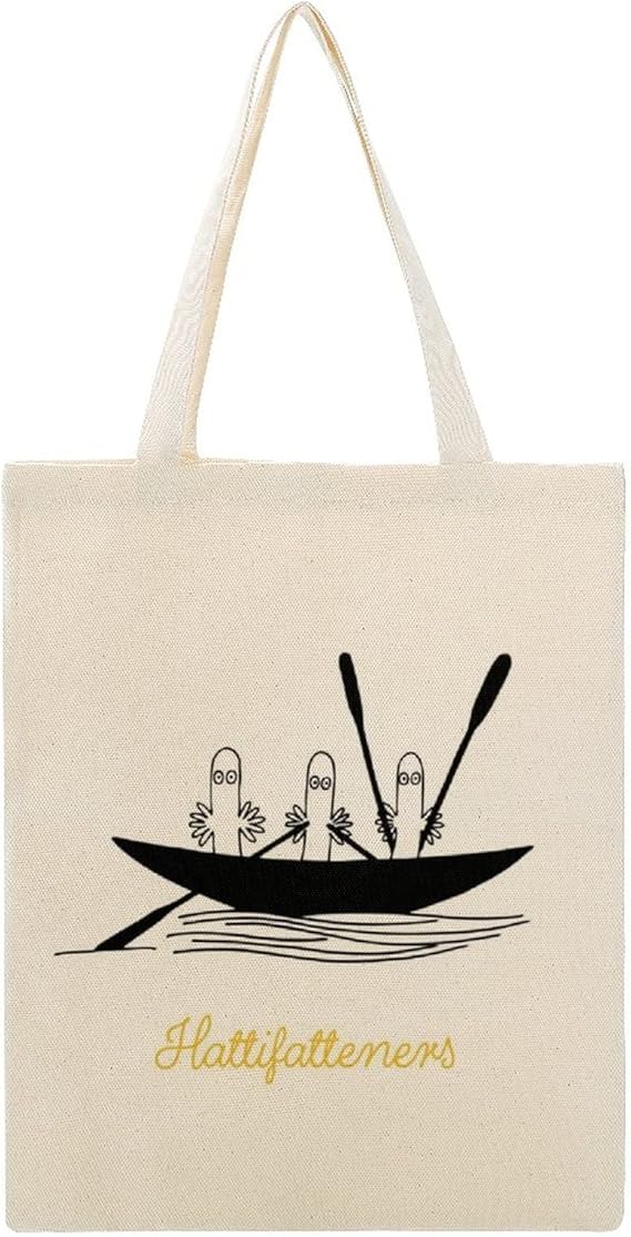 Amazon ムーミン ニョロニョロトートバッグ エコバッグ 買い物バッグ ショルダーバッグ 肩掛けバッグ 大容量 帆布 軽い キャンバス おしゃれ アニメ キャラクター グッズ 人気 通勤 Hlltgac 通学 学生 Hlltgac トートバッグ