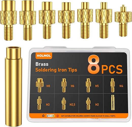 8PCS Soldering Iron Tips for Threaded Inserts — Heat-Set Inserts Made Easy
