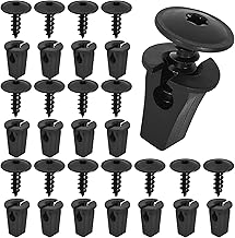 30 Pieces Self-Tapping Screws, Sheet Metal Screws M5 x 16mm, Car Fender Screws N90974701, Clips for Expansion Nuts, Flat Head Black Screws, Compatible with V-W