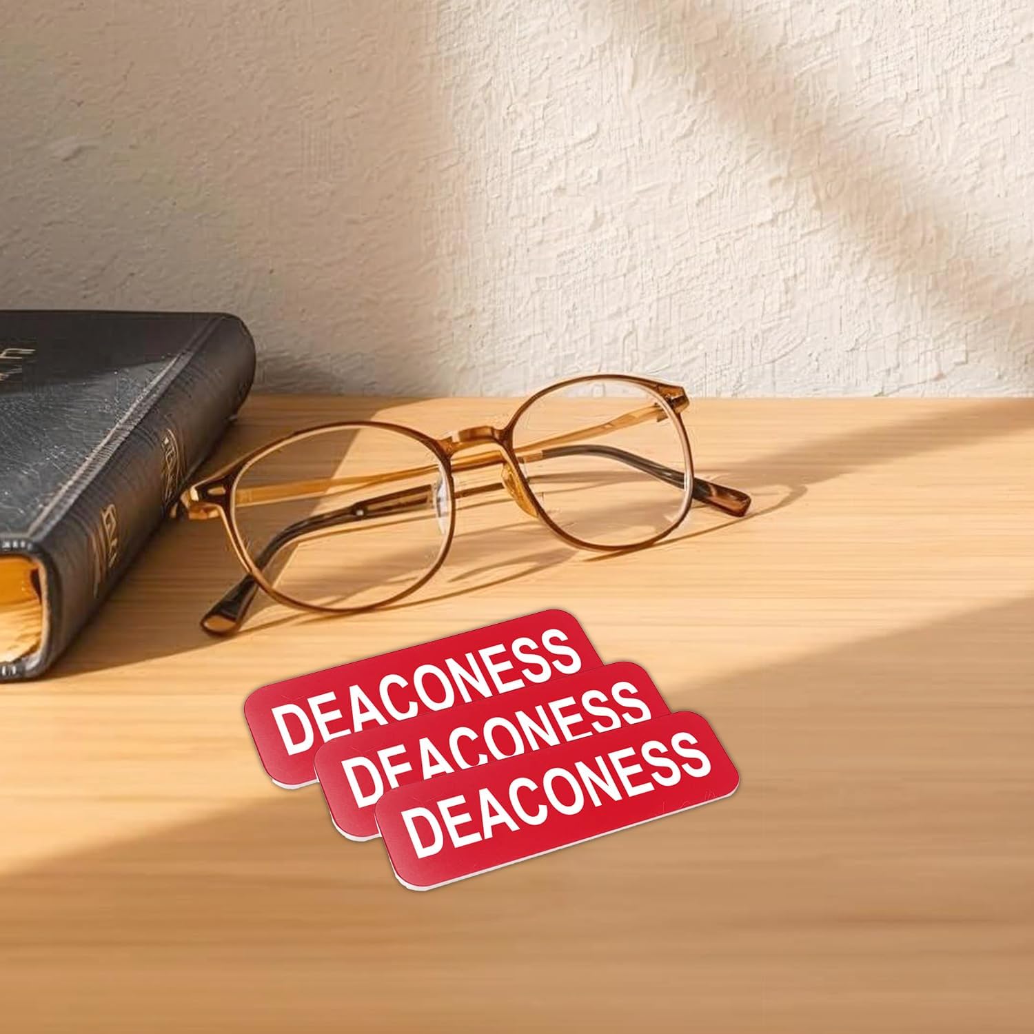 Deaconess 1 x 3 Name Tag, Silver (10 Pack)