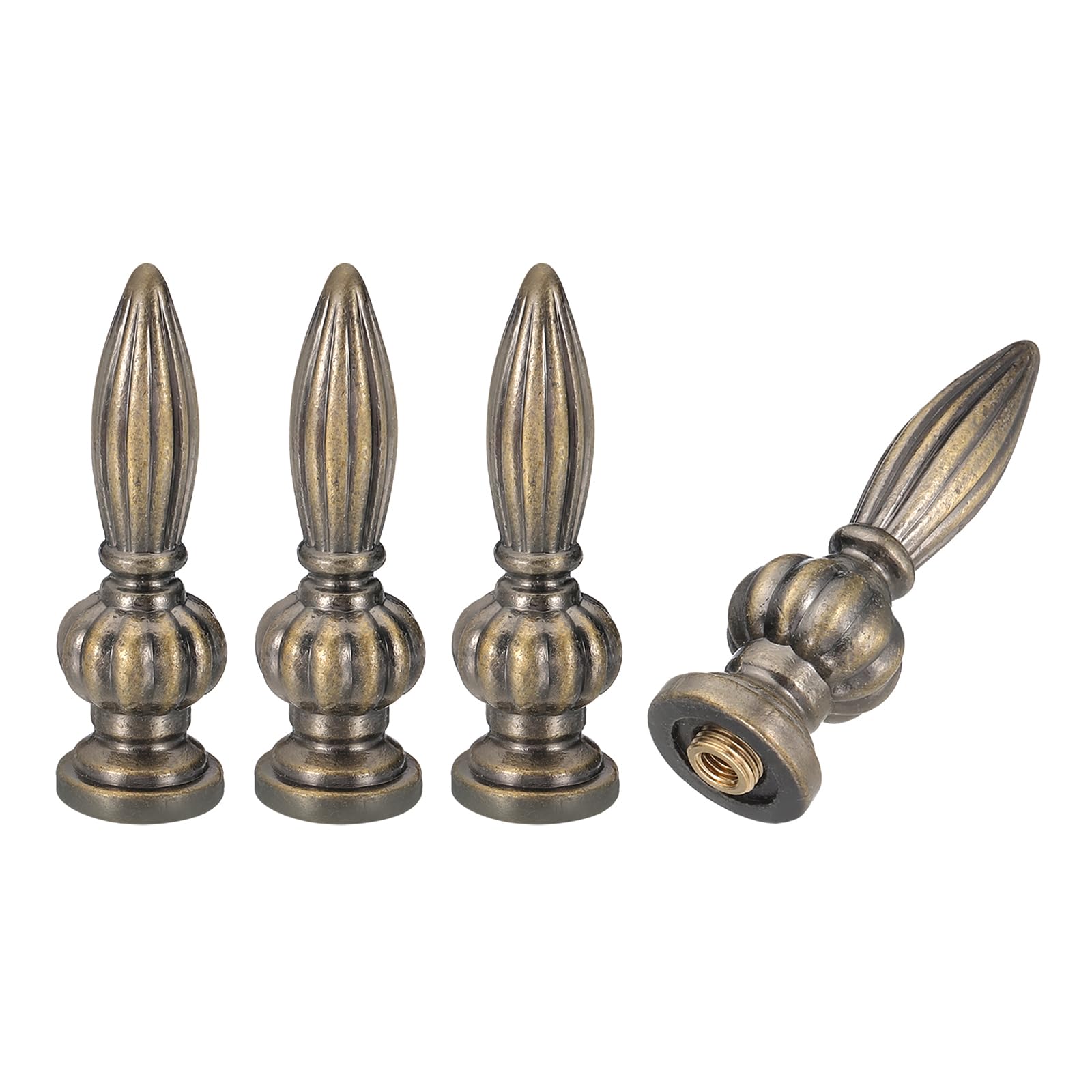 PATIKIL Remate De 25x80mm 4 Piezas Remates De Lámpara Tapones Perilla Roscados M10x1mm Aleación Sólida Decoración De Remate Para Lámparas De Mesa O De Pie Bronce