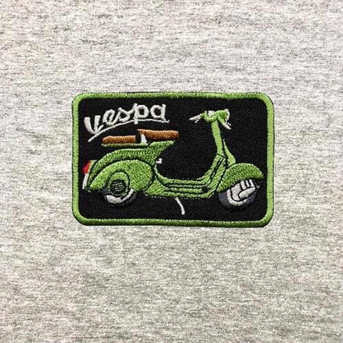 Lousãtextil - Toppa ricamata - Vespa (1 pezzo, verde, vintage vespa)