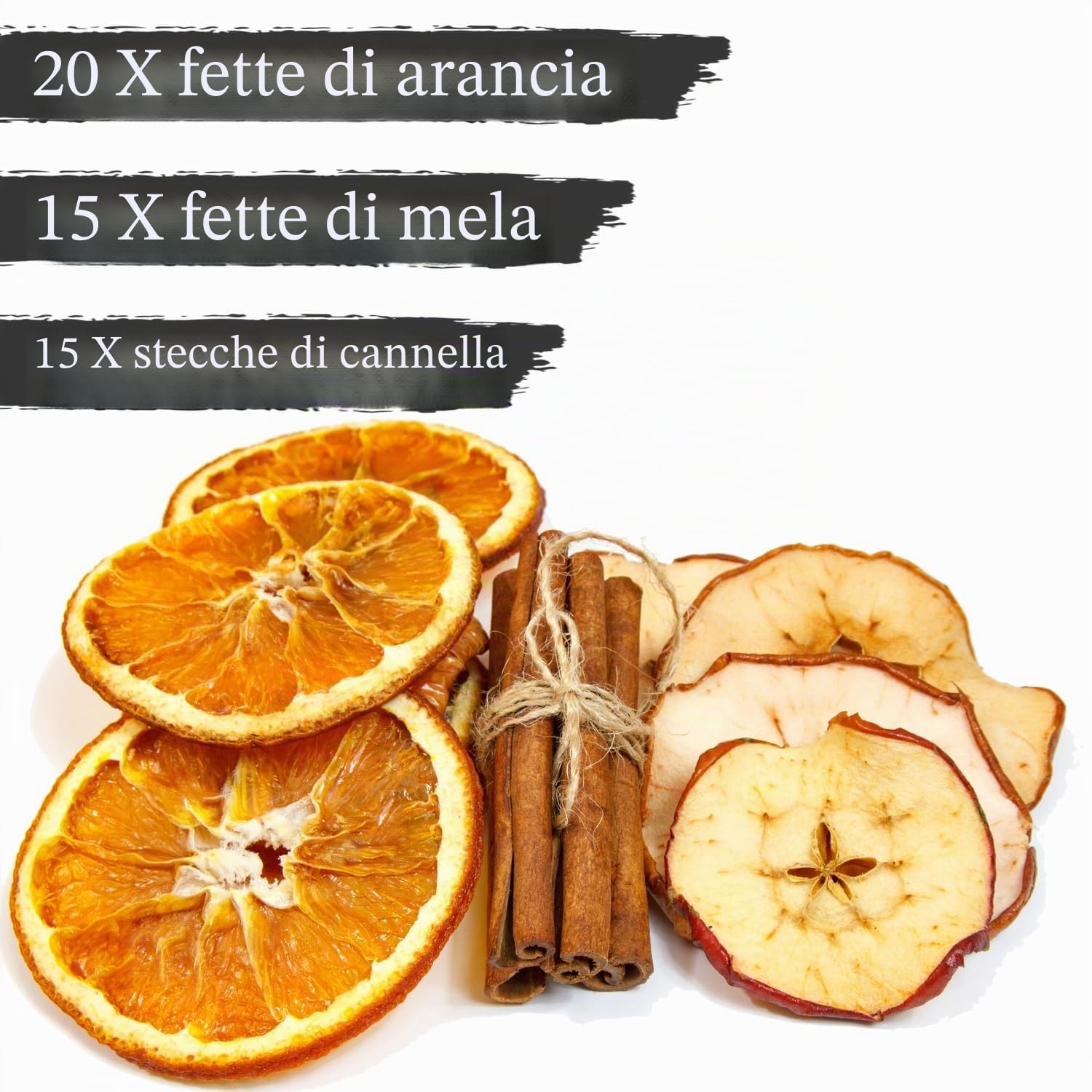 Decorazioni natalizie naturali - fette d'arancia, fette di mela, bastoncini di cannella - Corona d'Avvento Corona di Natale Composizione d'Avvento potpourri
