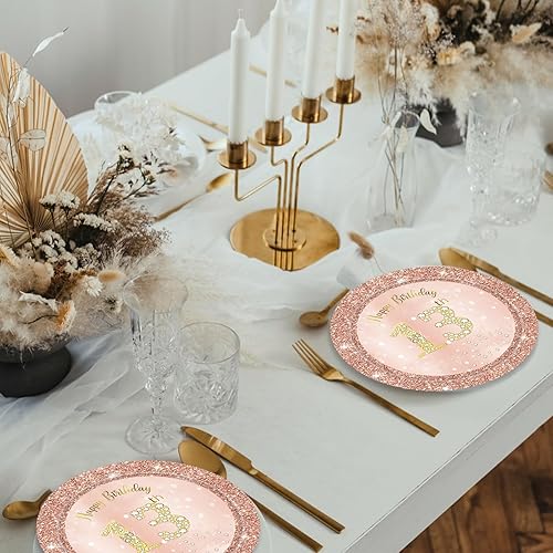Miniatura 73 de Juego de 40 platos y servilletas de 40 cumpleaños para mujeres, juego de vajilla desechable para fiesta de 40 años de edad para decoración de 40º