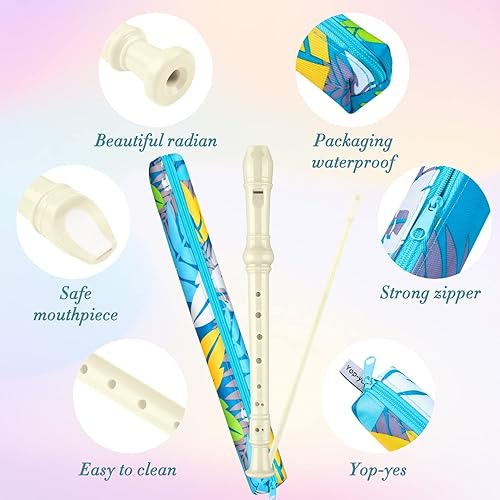 Miniatura 3 de Descant - Grabadora soprano grabadora de música para niños, flauta para niños, grabadora con barra de limpieza + bolsa de estuche (blanco)
