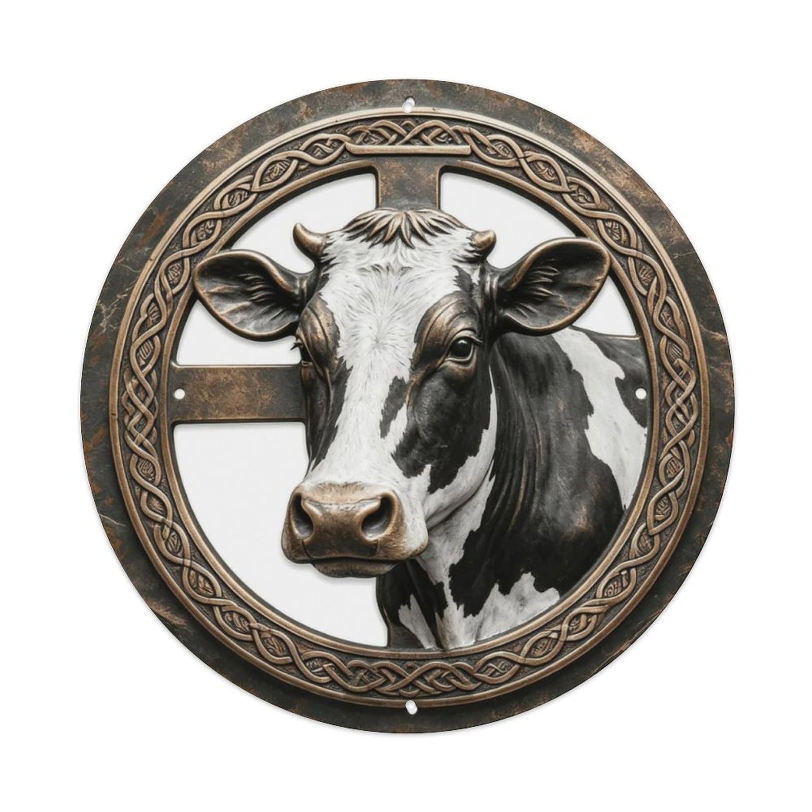 Holstein Cow Head Farmhouse Metal Tin Sign Plaque