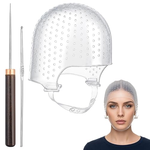 3-1 Silicone Hair Highlighting Cap Set, Highlight Cap for Hair