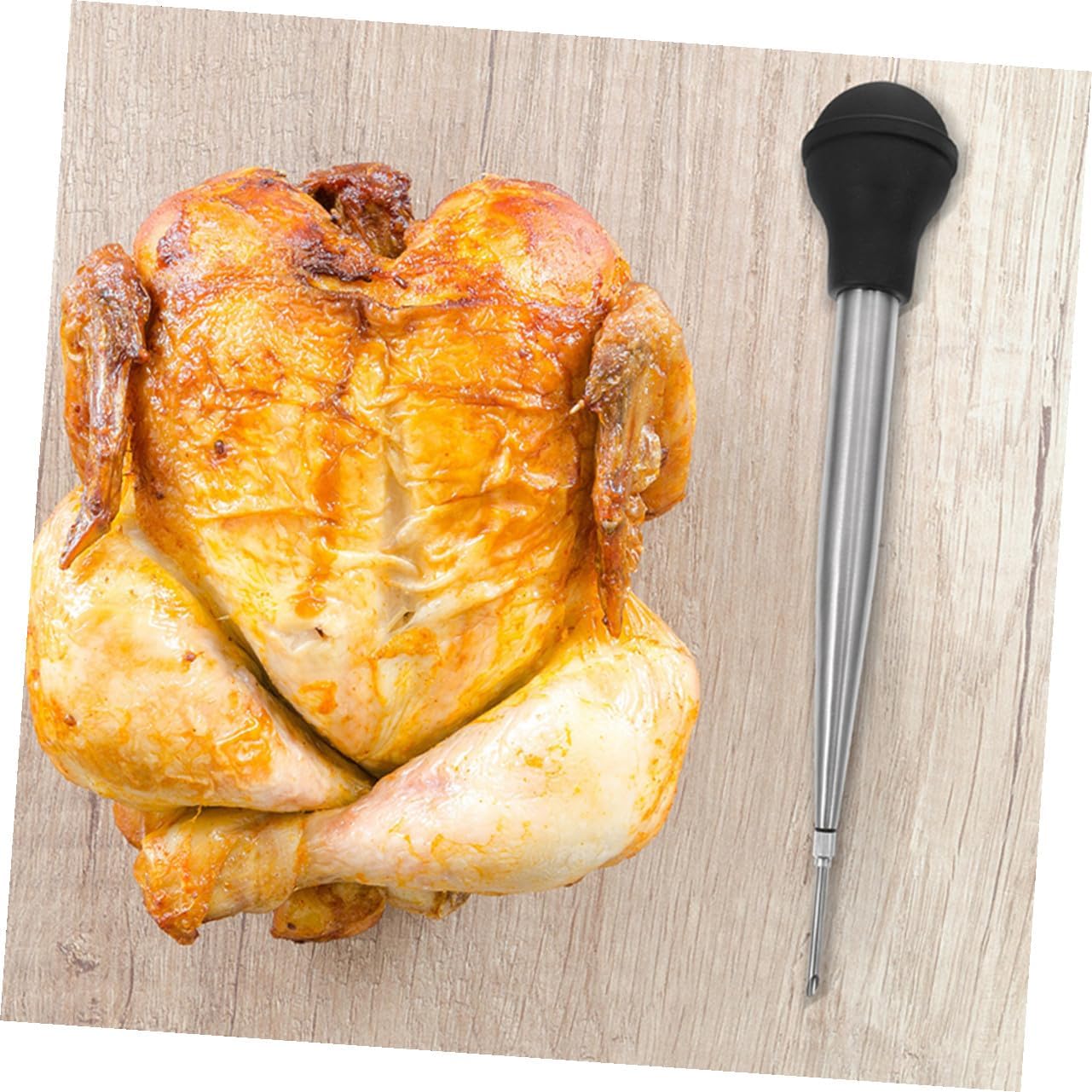Alipis Stainless Steel Turkey Baster Seasoning Injector with Silicone Oil Tube Sharp Needle for Even Flavor Distribution Flexible Pump Head Kitchen Tool for Bbq Meat Poultry and Roasting