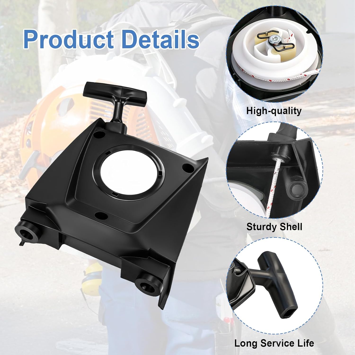 4283-190-4001 Recoil Pull Starter Assembly, Compatible with Stihl BR800 and BR800X Backpack Leaf Blower, Replacement for Blower Parts