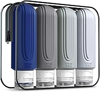 Vista 35 de Botellas de viaje para artículos de aseo personal, contenedores de tamaño de viaje aprobados por la TSA de 3 oz, sin BPA, a prueba de fugas